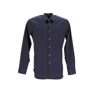 Prada Poplin Button-up Shirt in Navy Blue Cotton